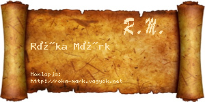 Róka Márk névjegykártya